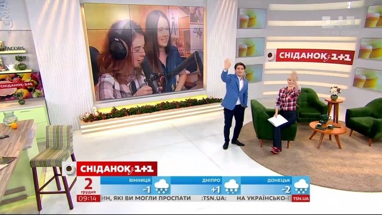 Наше видео - Телемост. Утреннее Шоу "Динамики" и Сніданок с 1+1